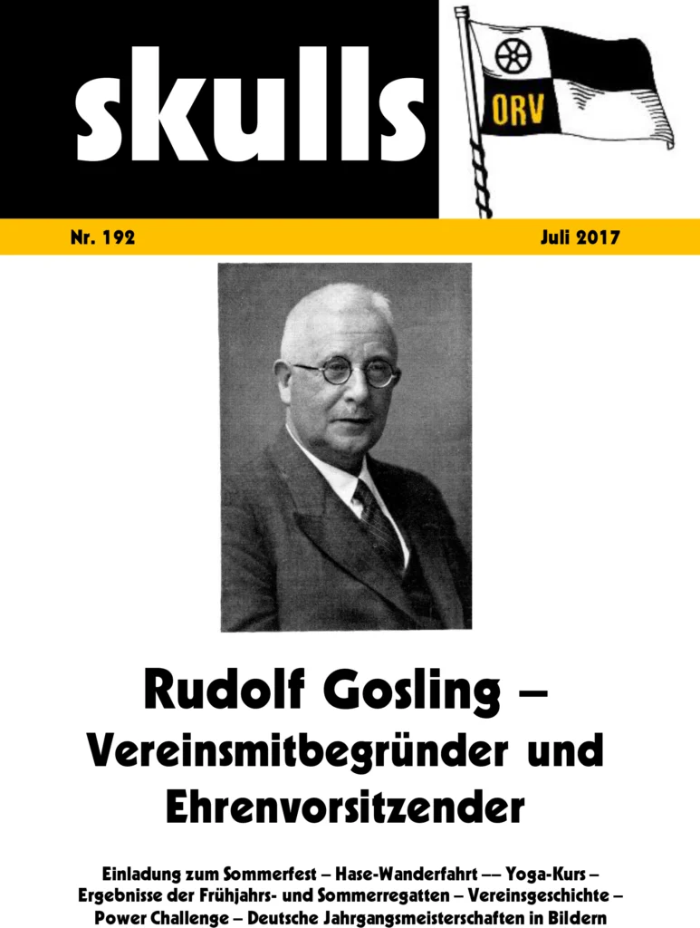 Cover der Zeitschrift "skulls" mit Porträt von Rudolf Gosling, Vereinsmitbegründer und Ehrenvorsitzender.